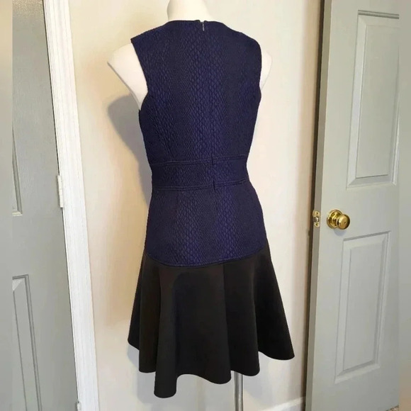 Rebecca Taylor V-Neck Snake Textured Bodice Jacquard Dress(8) - Picture 6 of 13